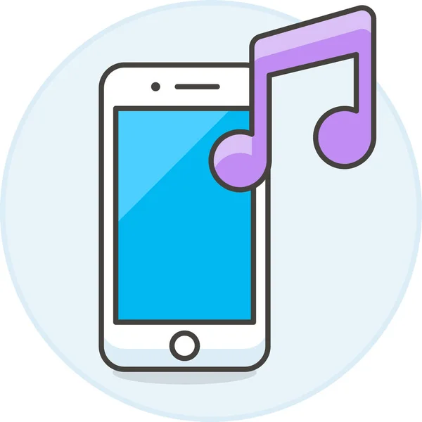App Icône Des Médias Audio Dans Catégorie Des Appareils Mobiles — Image vectorielle