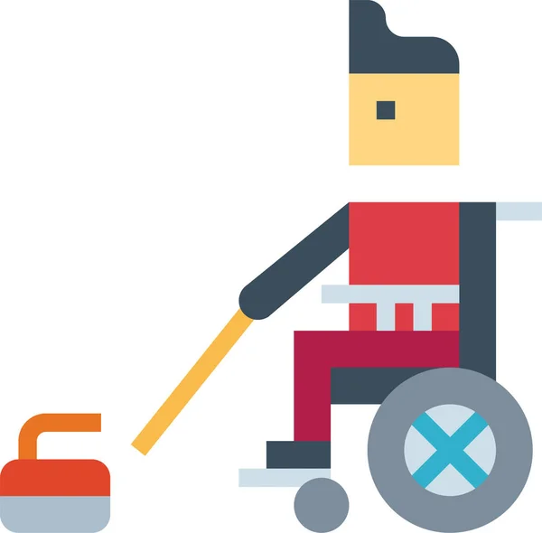 Icône Personne Handicapée Curling Dans Catégorie Avatar — Image vectorielle