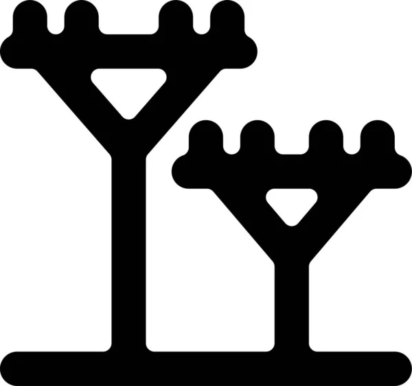 Иконка Столба Электропитания Твердом Стиле — стоковый вектор