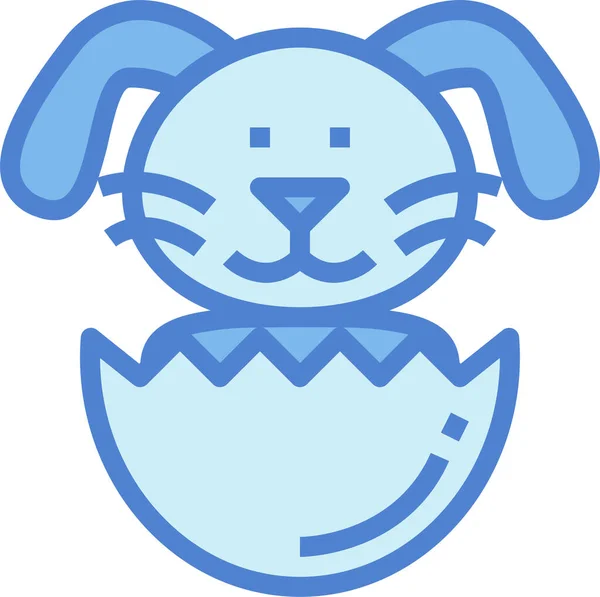 Icône Mammifère Pâques Lapin Dans Style Contour Rempli — Image vectorielle