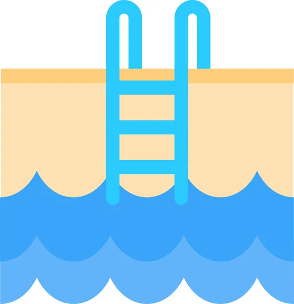 Icono Piscina Belleza Estilo Plano — Vector de stock