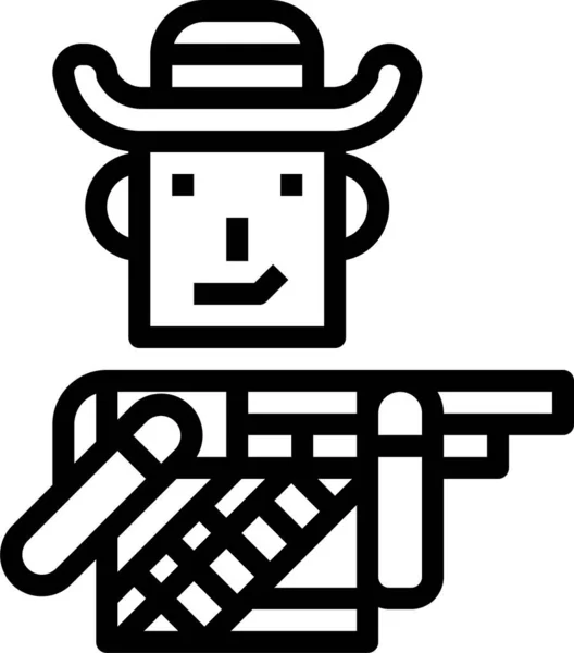 Cowboy Hatt Man Ikon — Stock vektor