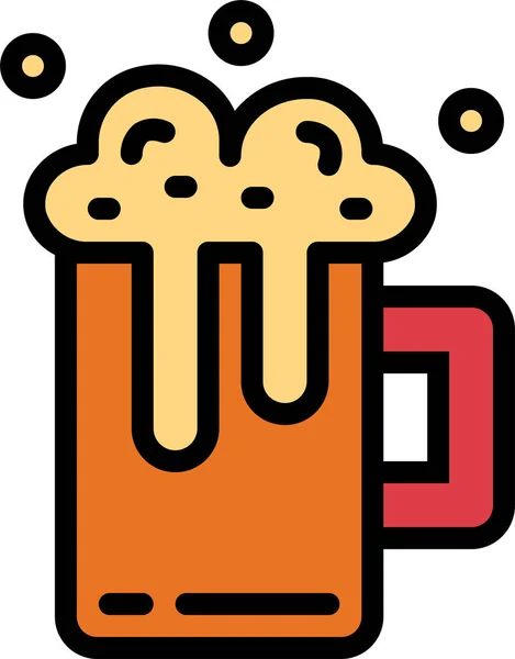 Beer Food Mug Icon Filled Outline Style — Stock Vector