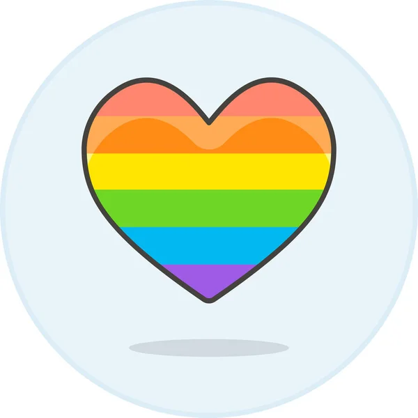 Gay Corazón Lgbt Icono — Vector de stock