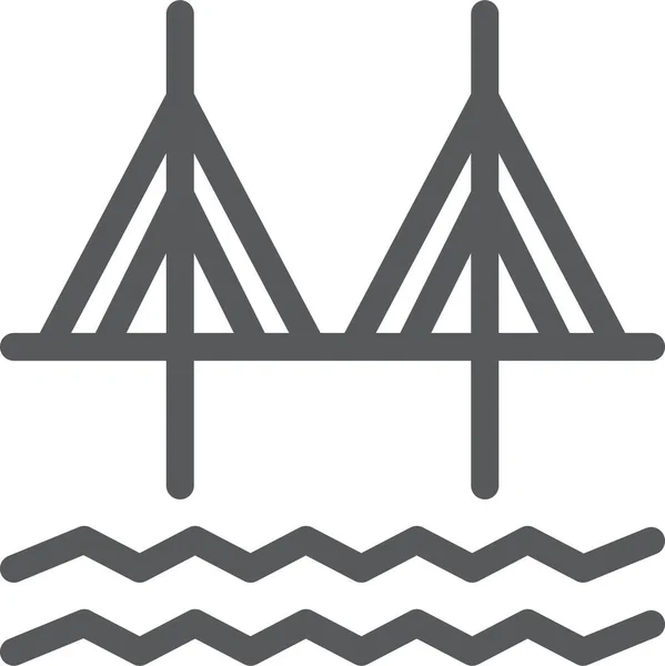 Иконка Города Моста Стиле Наброска — стоковый вектор