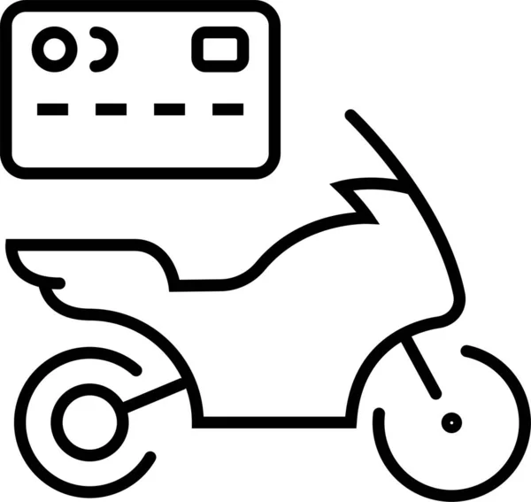 Ikona Płatności Motocykl Karty — Wektor stockowy