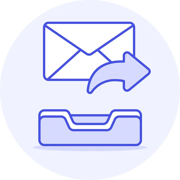 Ícone Envelope Mail Para Frente Estilo Esboço Preenchido — Vetor de Stock