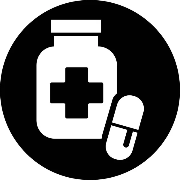 Ícone Medicação Saúde Medicamentosa Estilo Sólido —  Vetores de Stock