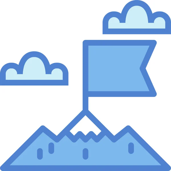 Goal Landscape Mountain Icon — Stock Vector