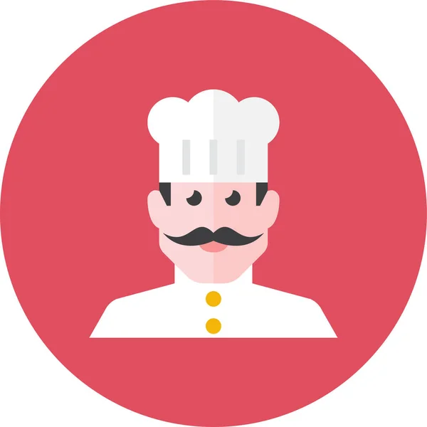 Chef Icône Avatar Plat Dans Style Plat — Image vectorielle