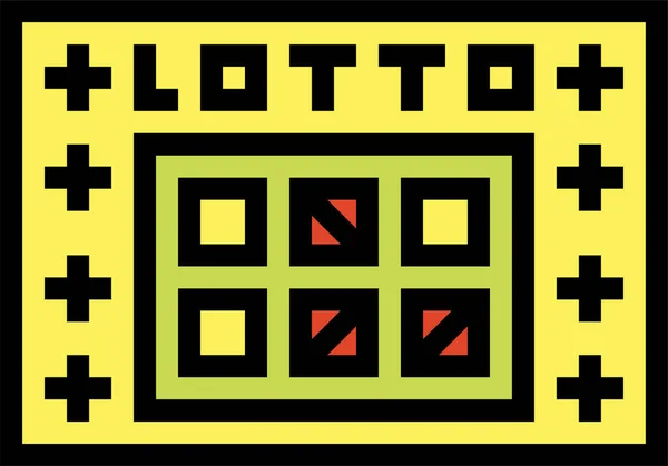 Icono Lotería Apuestas Bingo Estilo Esquema Lleno — Vector de stock