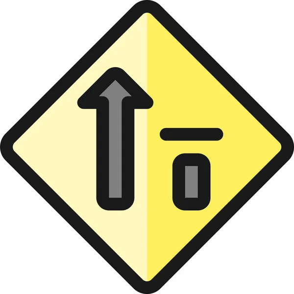 Verkeersbord Pictogram Gevulde Stijl — Stockvector