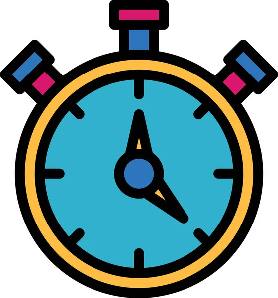 Chronometer Stopwatch Timer Icoon Gevulde Stijl — Stockvector