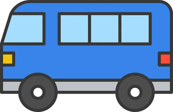 Icono Furgoneta Transporte Tráfico Estilo Esquema Rellenado — Vector de stock