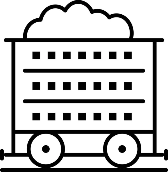 Icona Costruzione Del Carretto Della Carriola Stile Contorno — Vettoriale Stock