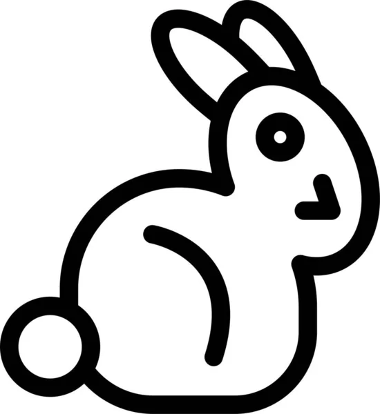 Bynny Icône Lapin Pâques Dans Style Contour — Image vectorielle