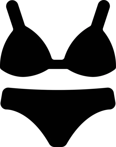 Ondergoed Bikini Slipje Icoon Massieve Stijl — Stockvector