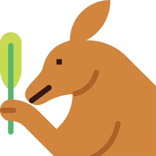 Icône Feuille Animal Kangourou — Image vectorielle