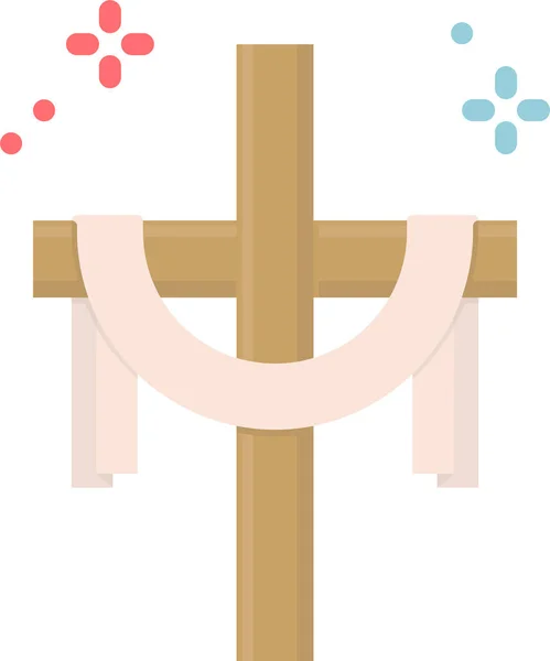 Християнський Церковний Хрест Ікона Плоскому Стилі — стоковий вектор