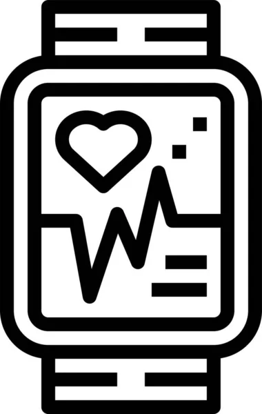 Frecuencia Corazón Icono Médico Estilo Esquema — Vector de stock