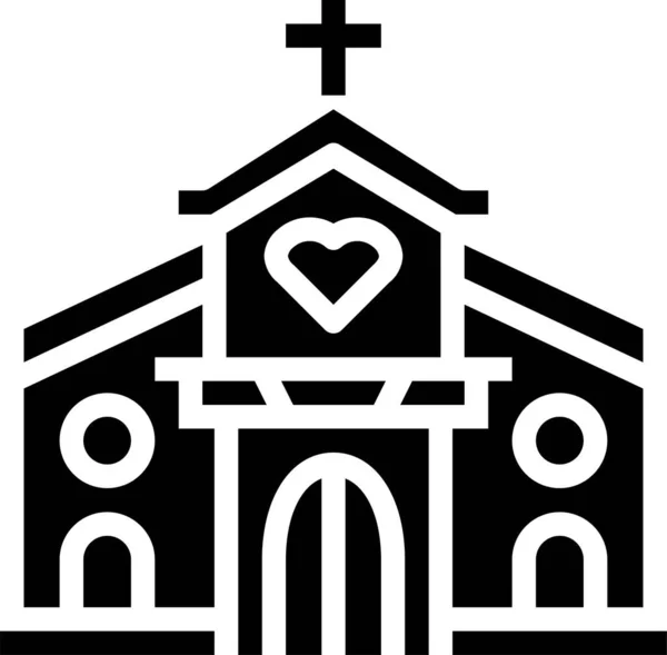 Edifício Ícone Igreja Cristã Categoria Amor Romance —  Vetores de Stock
