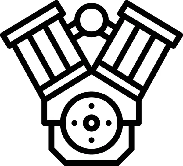 Ikona Silnika Cylindra Konfiguracyjnego Zarysie — Wektor stockowy