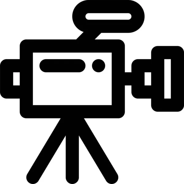 Електронна Іконка Пристрою Фотоапарата Стилі Контур — стоковий вектор