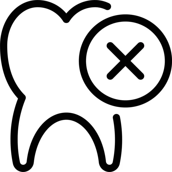Beauté Supprimer Icône Dentaire Dans Style Contour — Image vectorielle