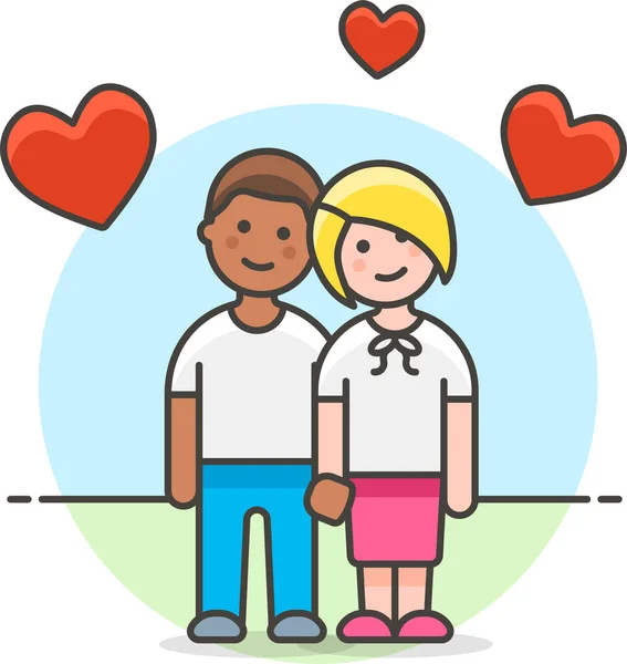 Vriendje Paar Verloving Pictogram Liefde Romantiek Categorie — Stockvector