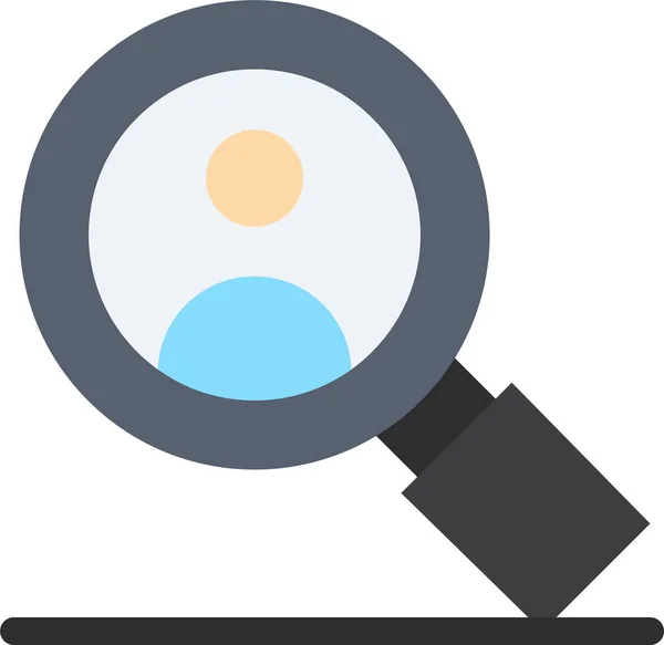 Research Search User Icon Flat Style — Stock Vector