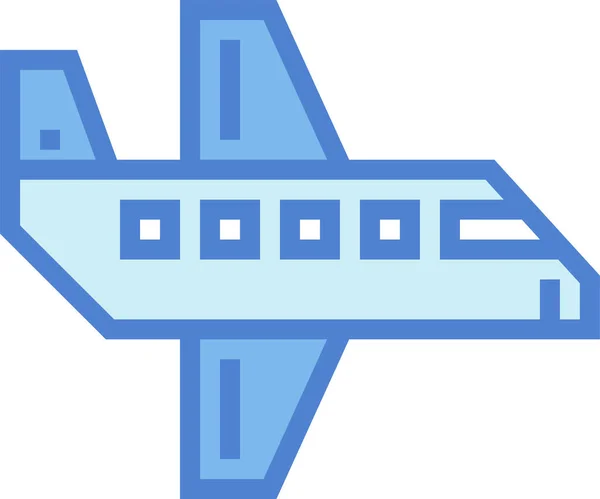 Icône Vol Avion Forme Contour Rempli — Image vectorielle