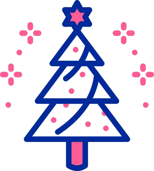 Célébrer Icône Étoile Noël Dans Style Contour Rempli — Image vectorielle