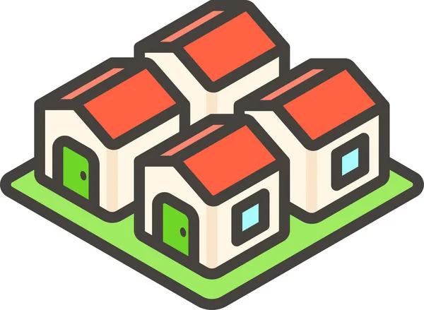 1F3D8 Houses Icon — Stock Vector