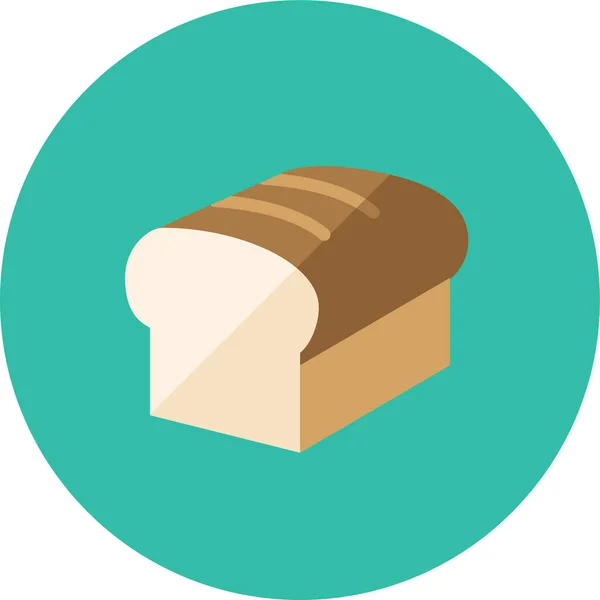 Pão Flat Food Drinks Ícone Estilo Plano — Vetor de Stock