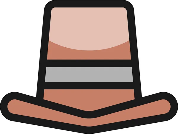 Καπέλο Γεμάτο Περίγραμμα Εικονίδιο Στυλ Γεμάτο Περίγραμμα — Διανυσματικό Αρχείο