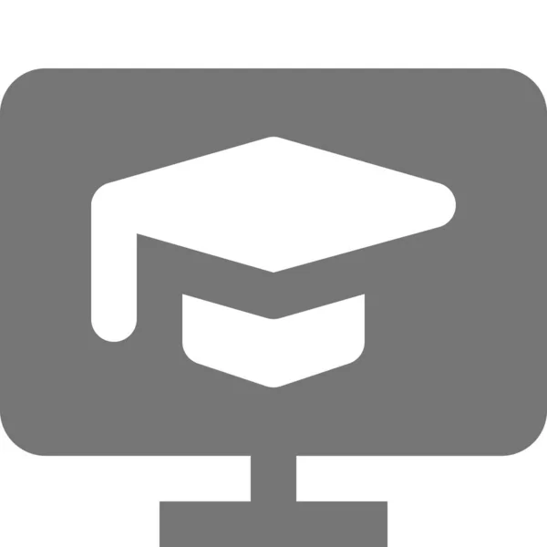 Icono Graduación Gorra Educación Estilo Sólido — Archivo Imágenes Vectoriales