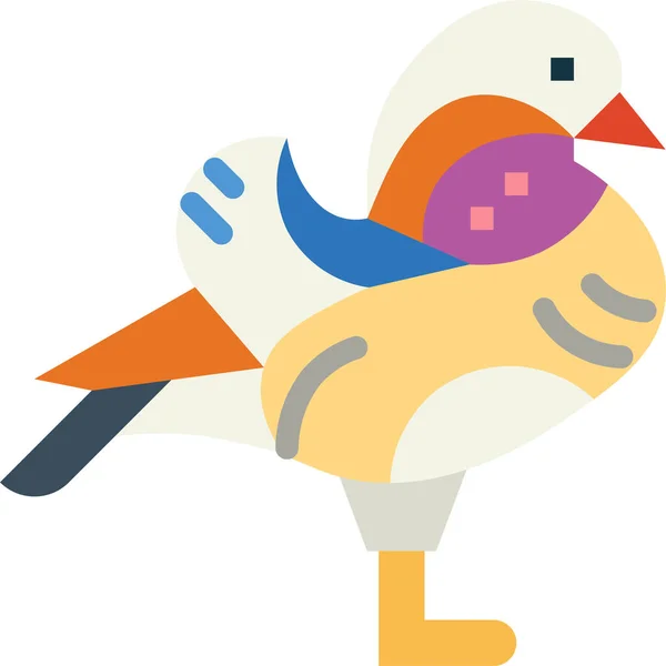 Ícone Aves Capoeira Vida Selvagem Pato — Vetor de Stock
