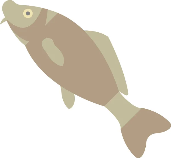 Animal Barbel Fish Icon Flat Style — Stock Vector