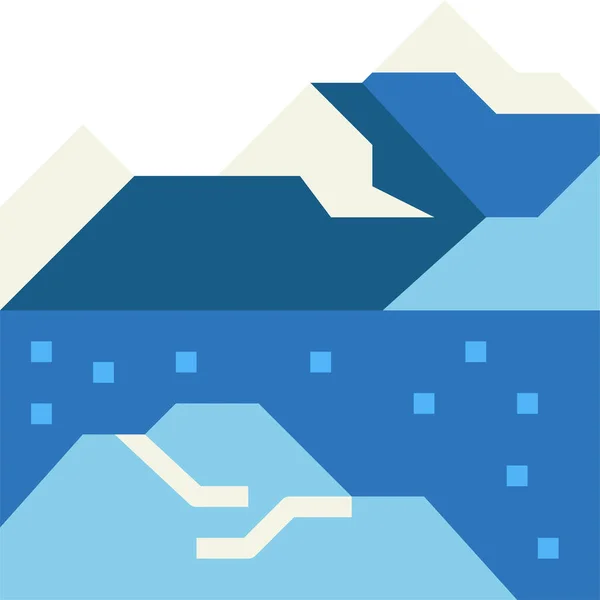 Icono Paisaje Hielo Alaska — Vector de stock