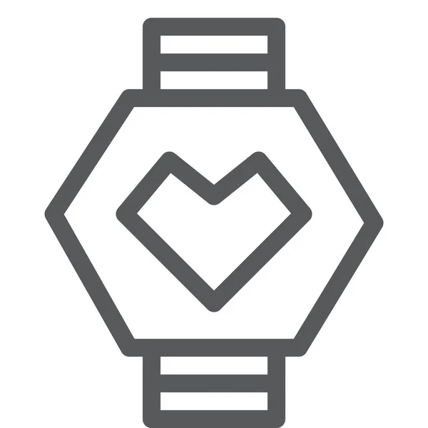 Lieblings Herz Smartwatch Symbol Outline Stil — Stockvektor