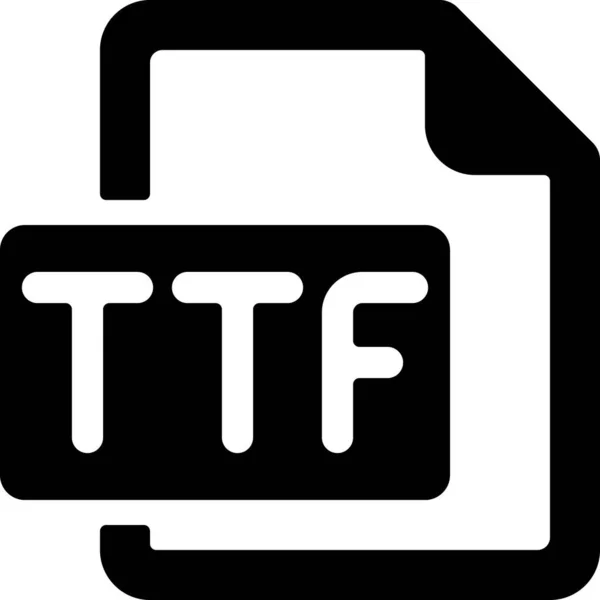 File Ttf Type Icon Solid Style — ストックベクタ