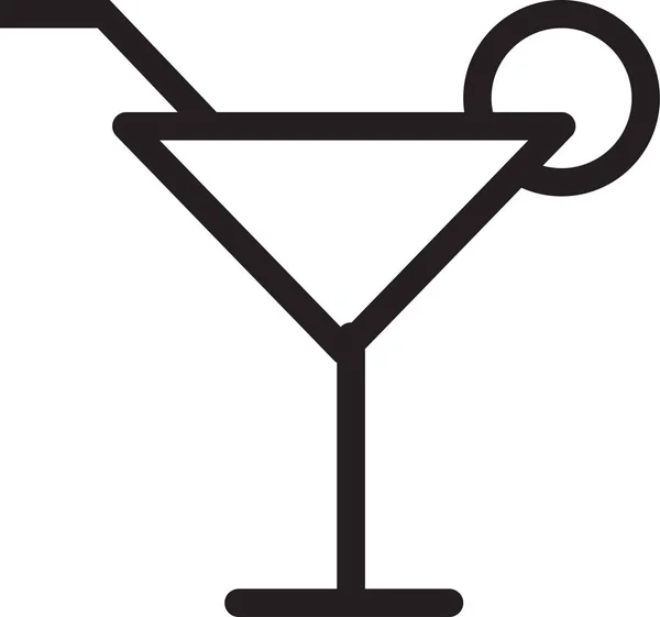 Icona Della Bevanda Alcolica Martini Stile Contorno — Vettoriale Stock