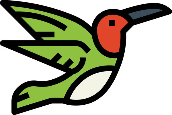 Kolibri Tier Geflügel Symbol — Stockvektor