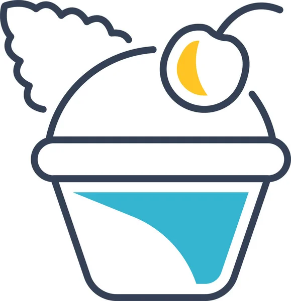 Cupcake Food Icône Sucrée Dans Style Outline — Image vectorielle