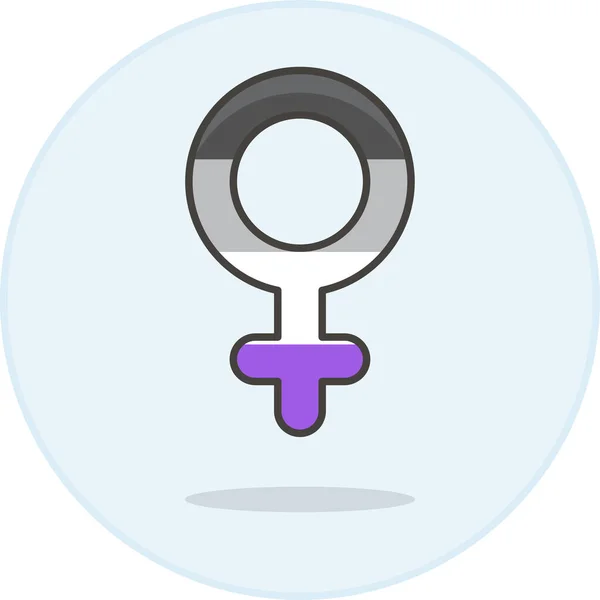 Asexual Female Flag Icon — Stock Vector