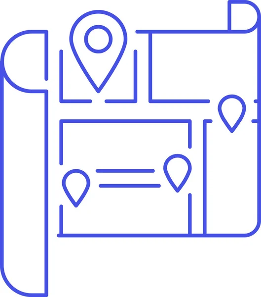 Mapa Navegação Coloca Ícone Categoria Mapas Navegação —  Vetores de Stock