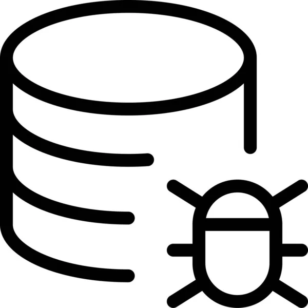 Icono Base Datos Código Matriz Estilo Esquema — Vector de stock
