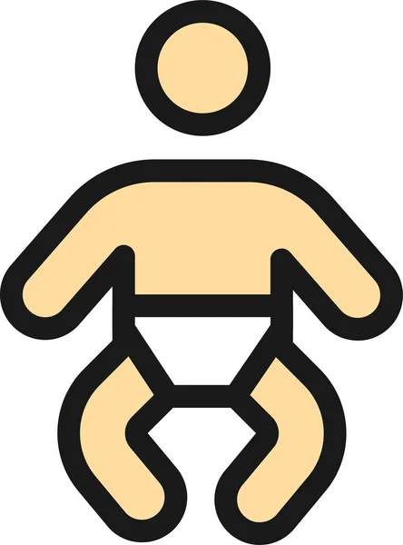 Familie Baby Gevuld Omtrek Pictogram Gevulde Omtrek Stijl — Stockvector