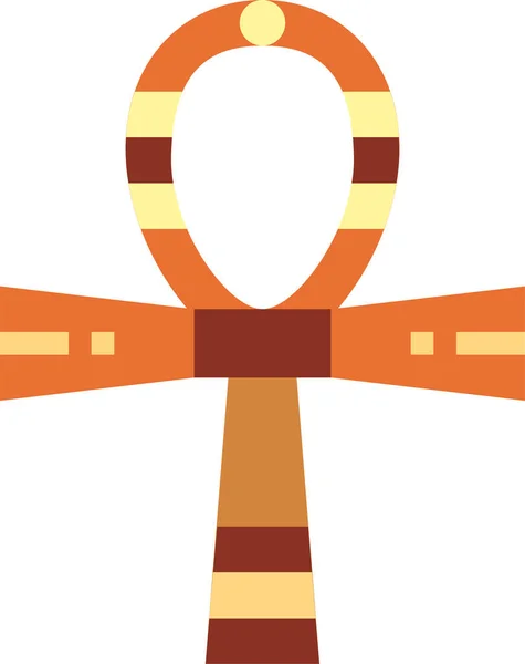 Culturas Ankh Icono Egipcio Estilo Plano — Vector de stock