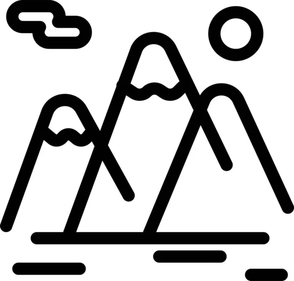 Пішохідний Ландшафтний Гірський Значок Категорії Туризм Готелі Готель — стоковий вектор